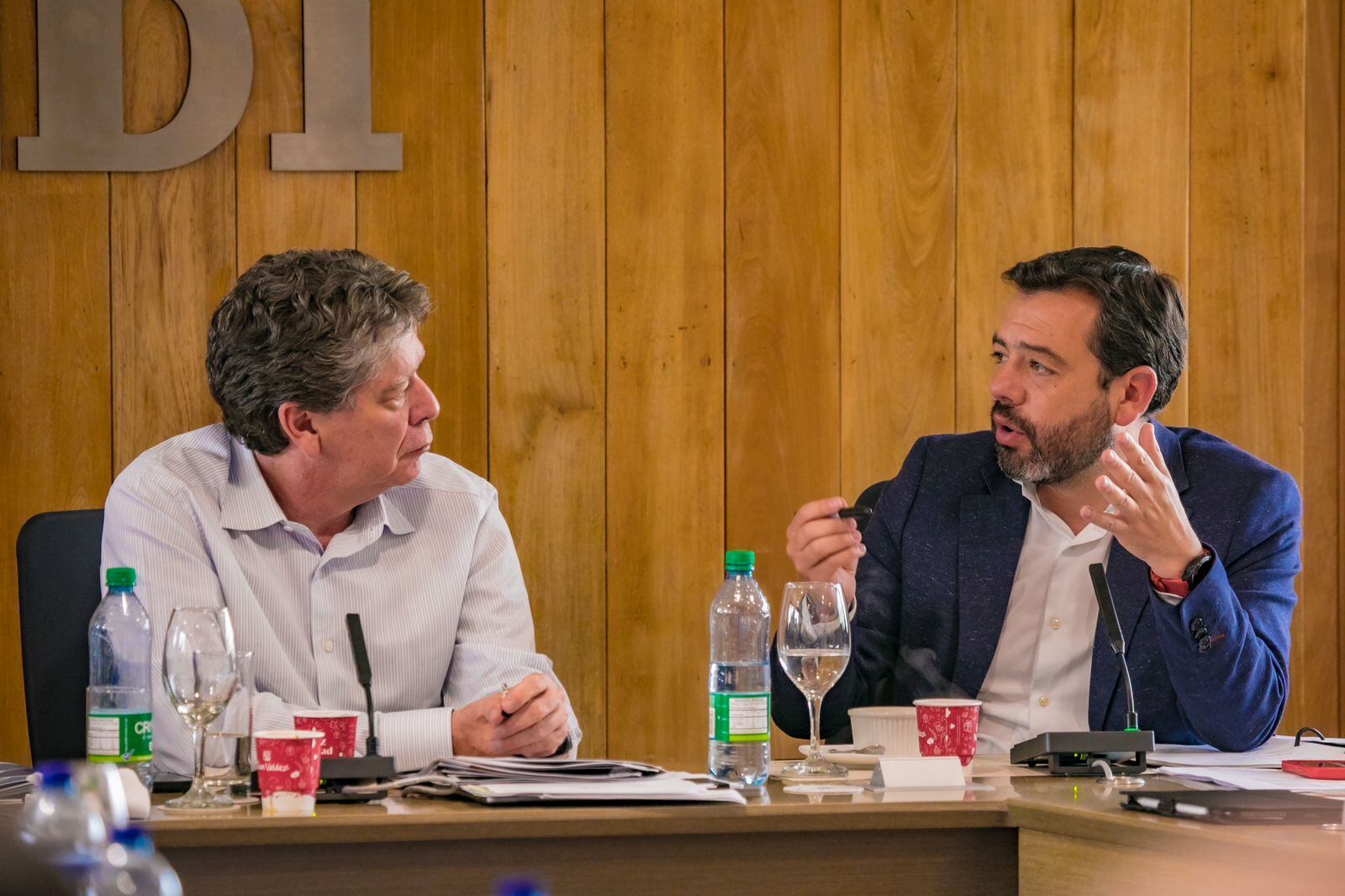 Bruce Mas Master, presidente de la ANDI y Carlos Fernando Galán, alcalde de Bogotá.