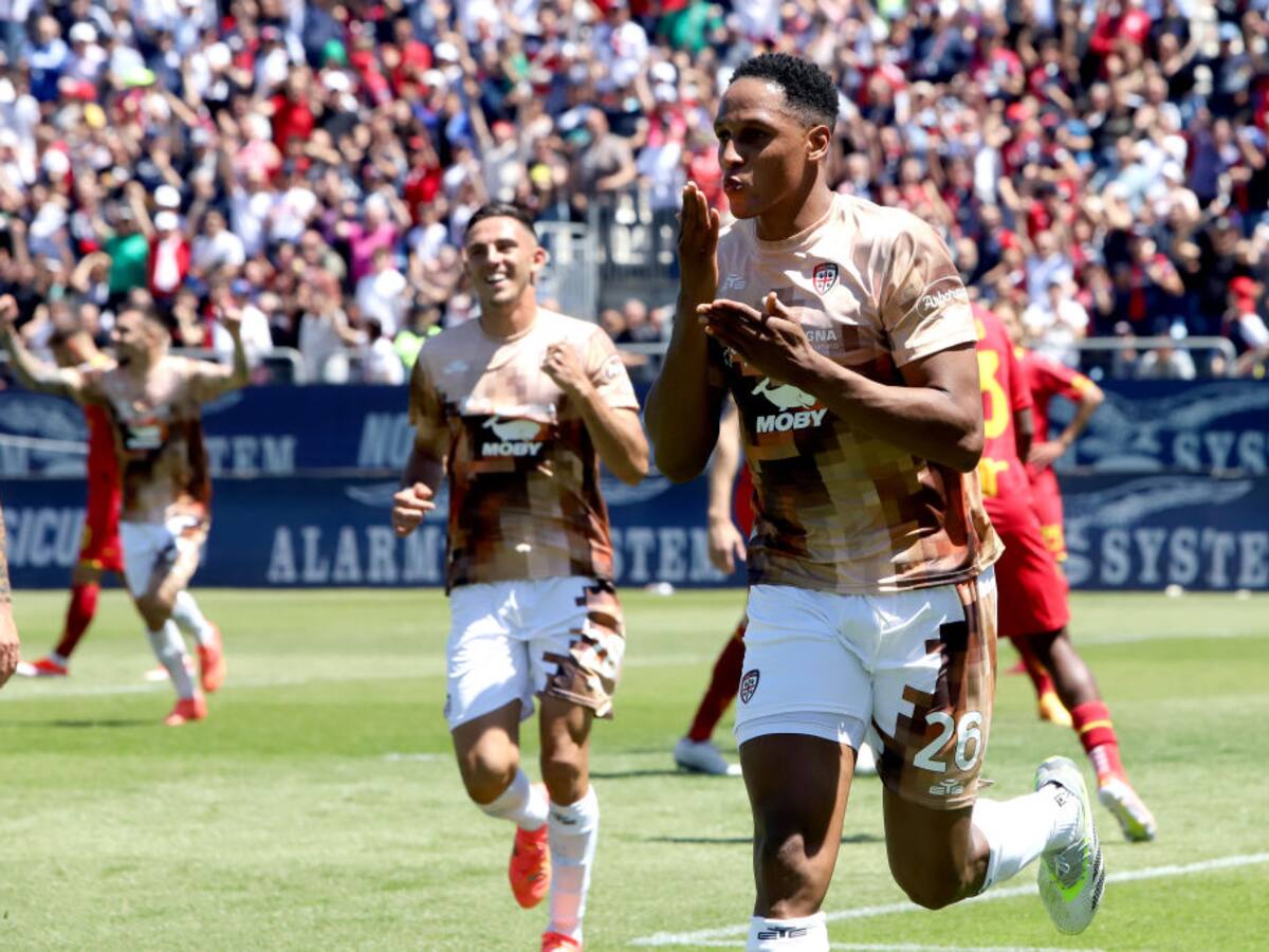 Video: Yerry Mina marcó gol en modo delantero en el empate de Cagliari ante Lecce
