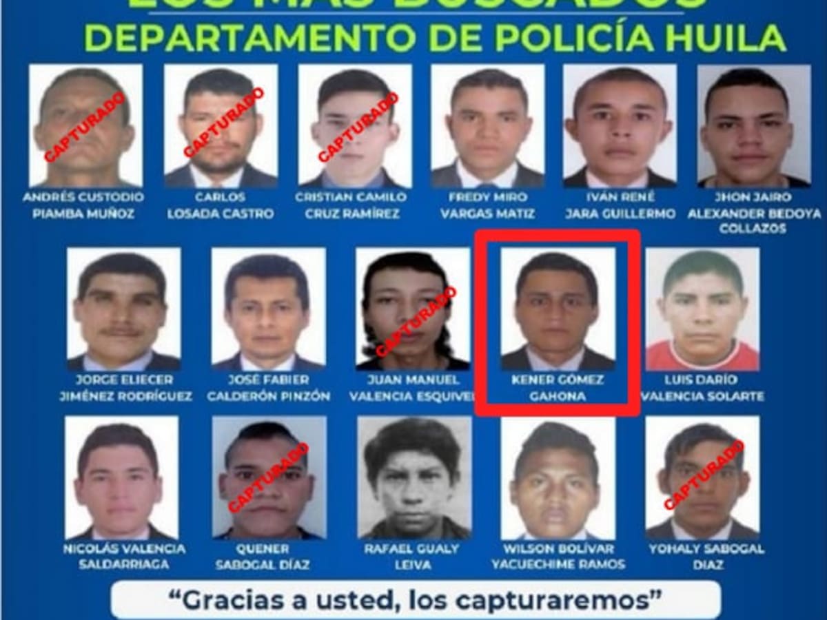 Alias ‘kener’, hacia parte del cartel de los más buscados en el departamento del Huila