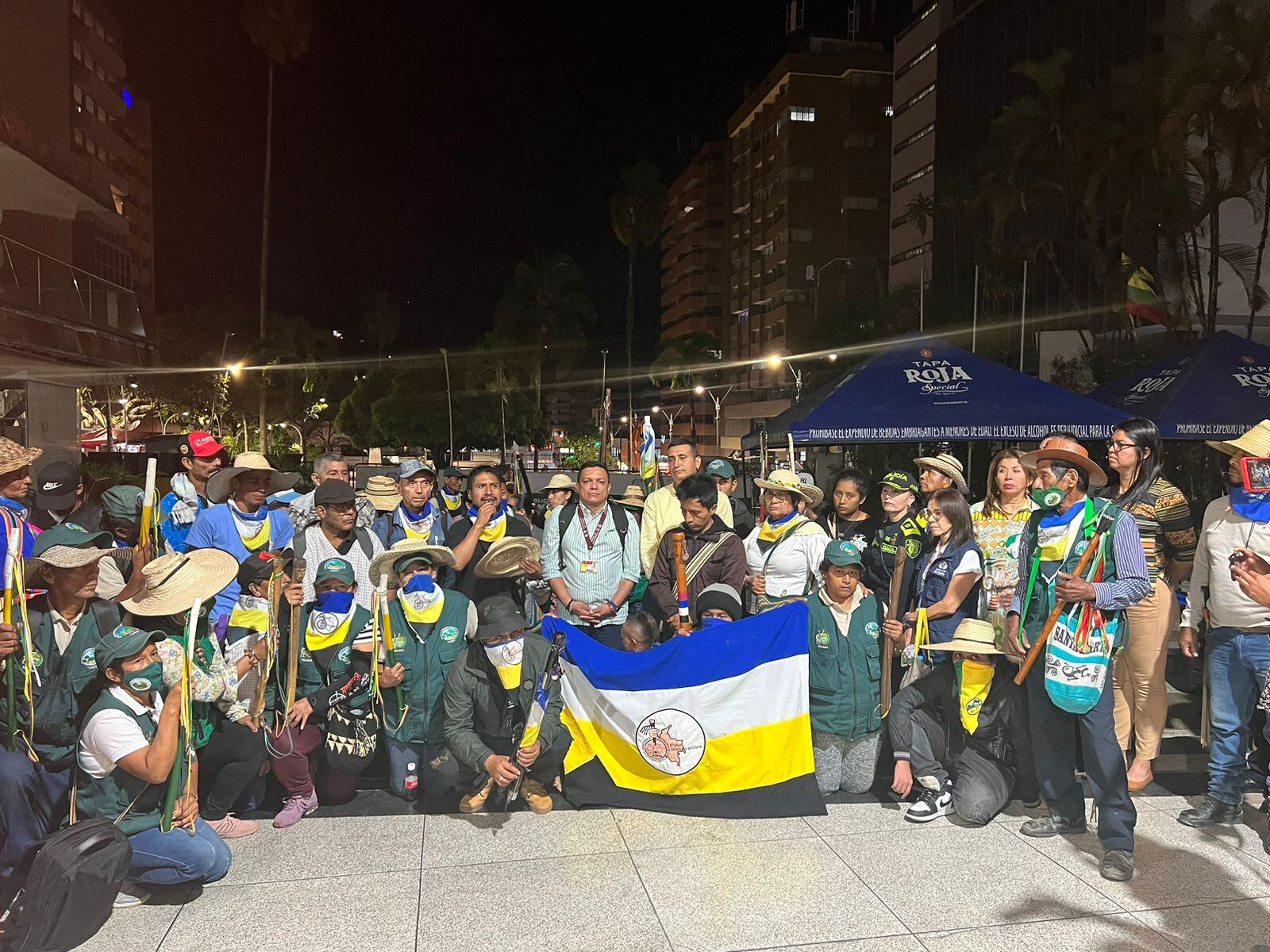 Comunidades indígenas reunidas con delegados de la Gobernación del Tolima