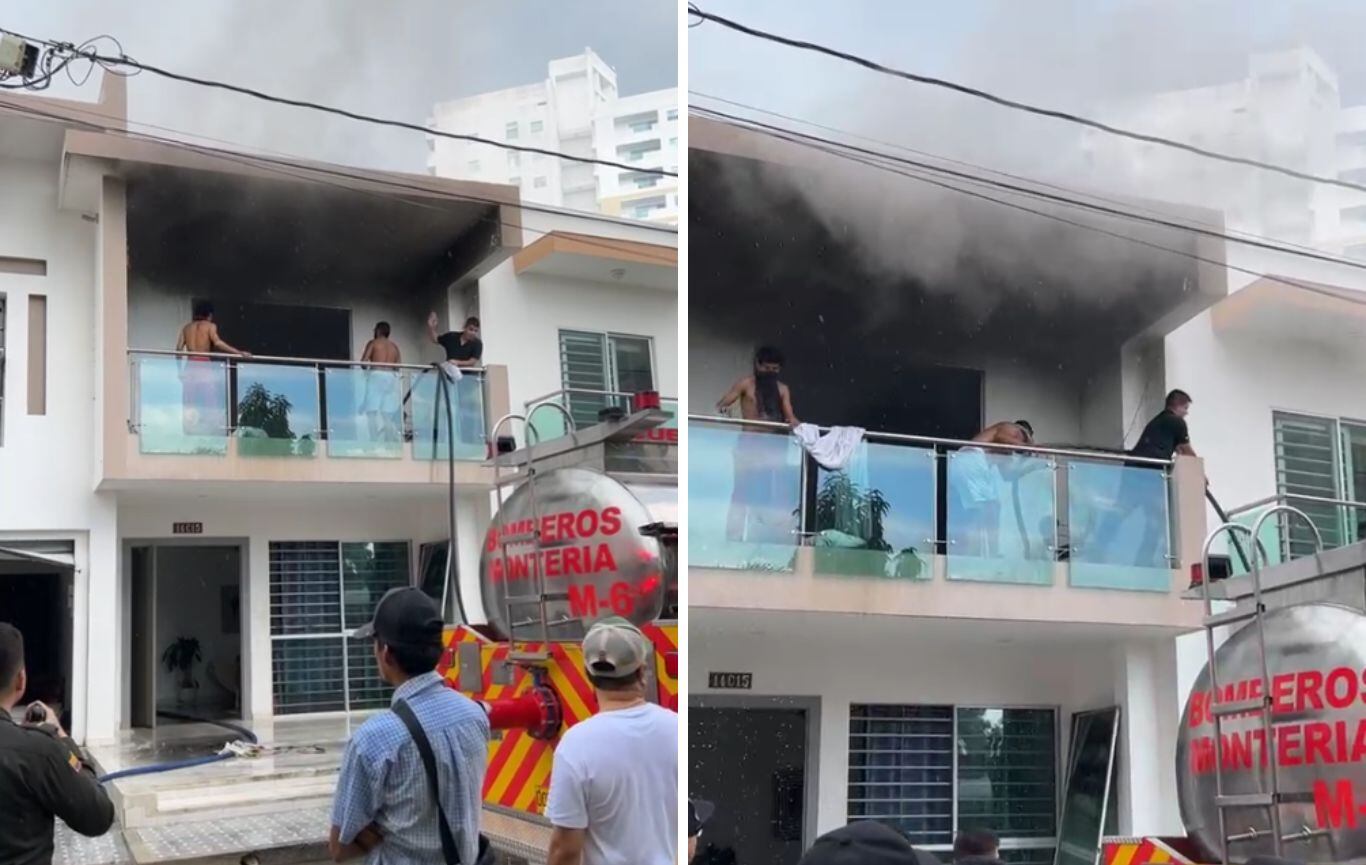 Incendio en el bario Monteverde de Montería.