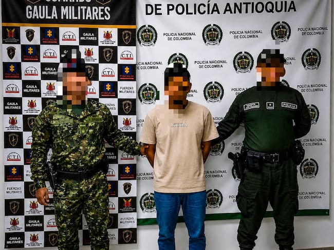 Capturado alias 'Rafita', presunto integrante del ELN en Antioquia. Foto: Cortesía Ejército