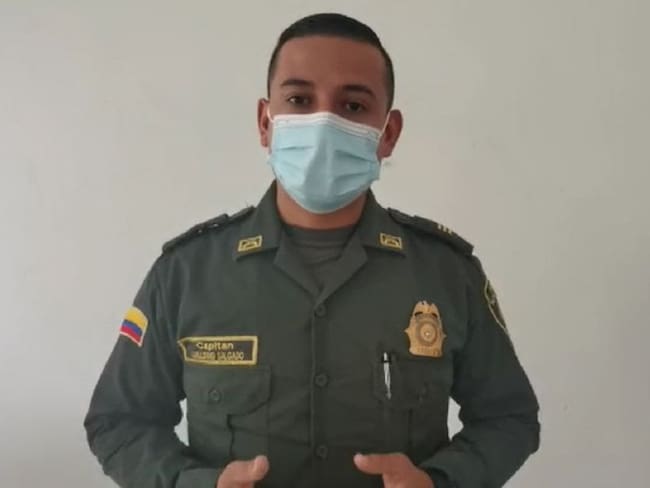 Capitán Guillermo Salgado, comandante del Sexto Distrito de Policía en La Dorada