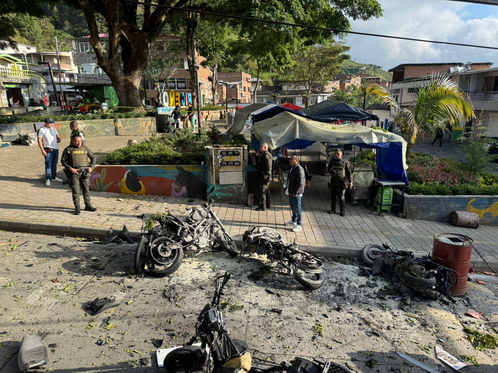 Ataque con explosivos en Briceño- foto cortesía