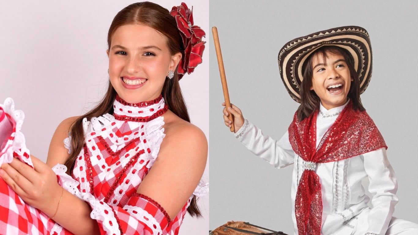 Isabella Daes García, de 11 años, y Pedro Alejandro Fandiño, de 9, serán los Reyes del Carnaval de los Niños 2027. Foto: @AlejandroChar.