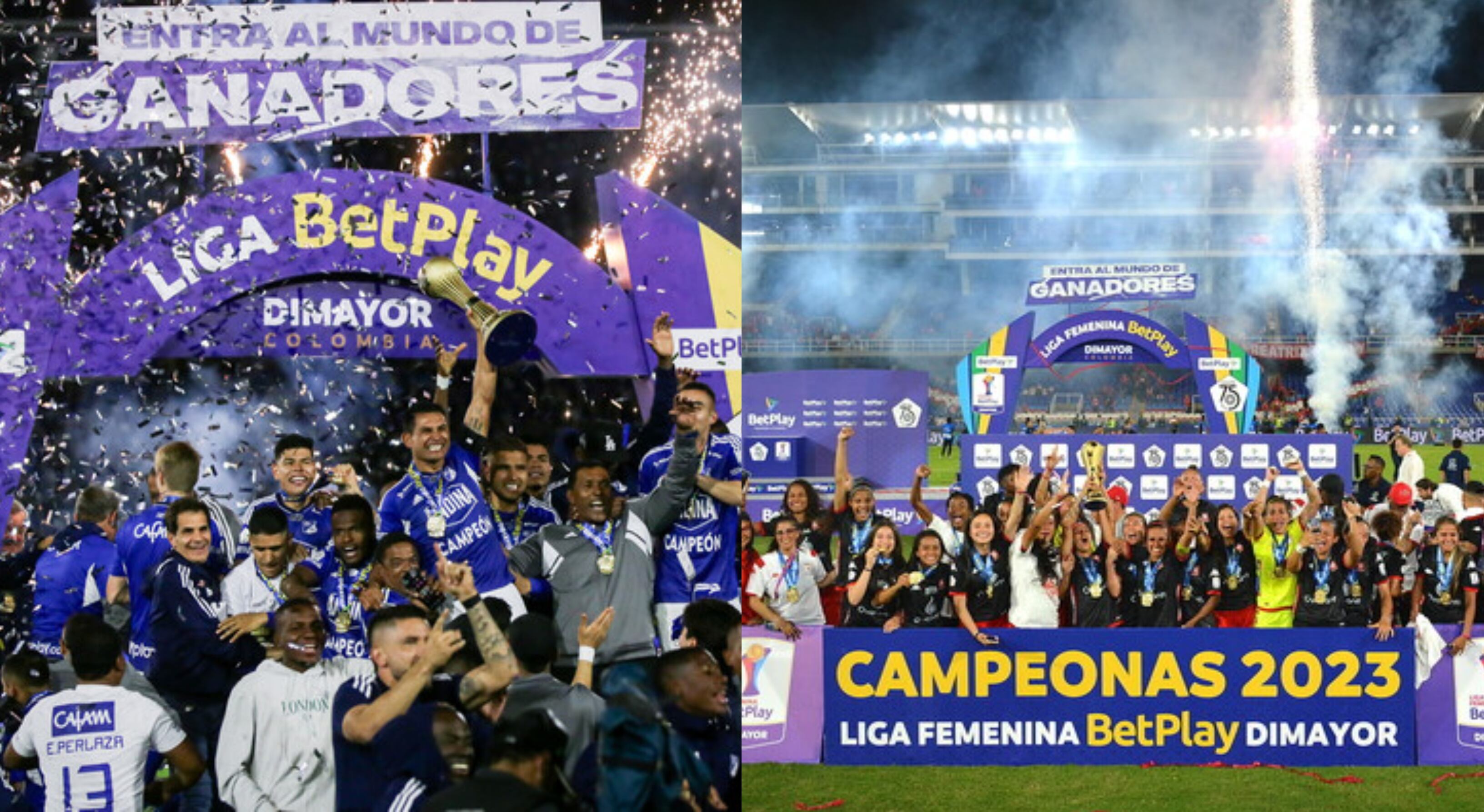 Millonarios y Santa Fe, campeones de sus ligas.