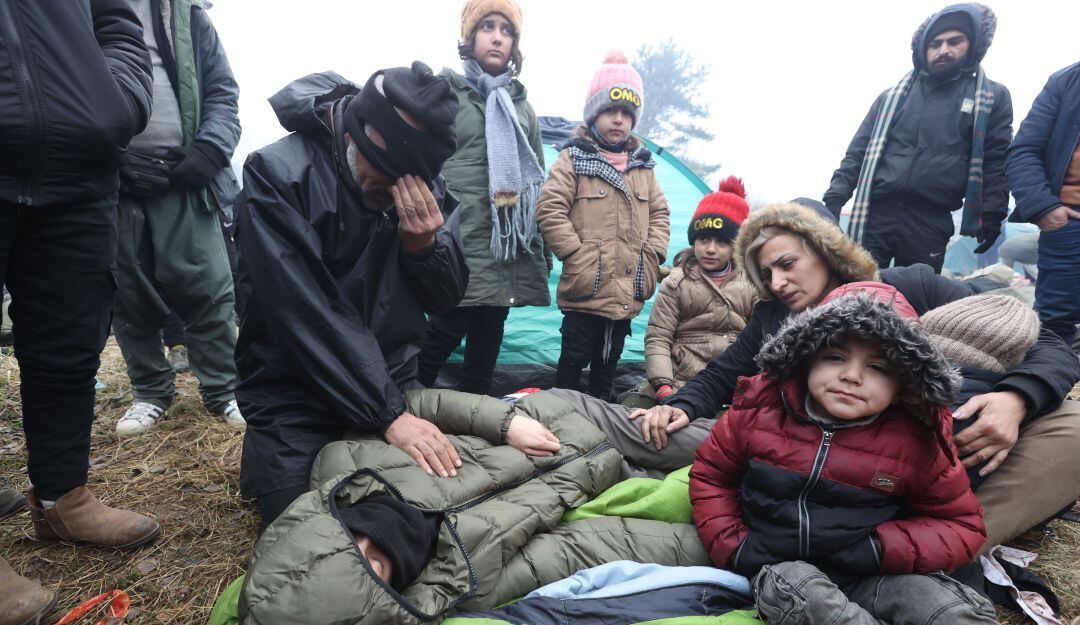 Migrantes en la frontera entre Bielorrusia y Polonia