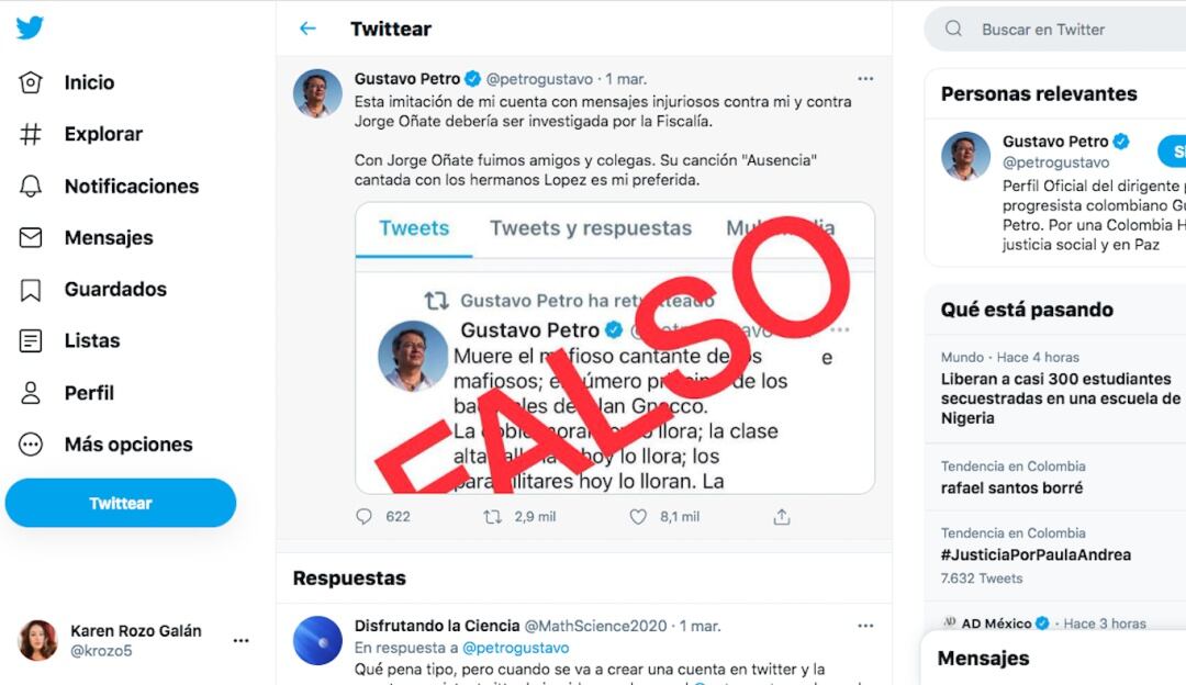 Trino falso de Gustavo Petro
