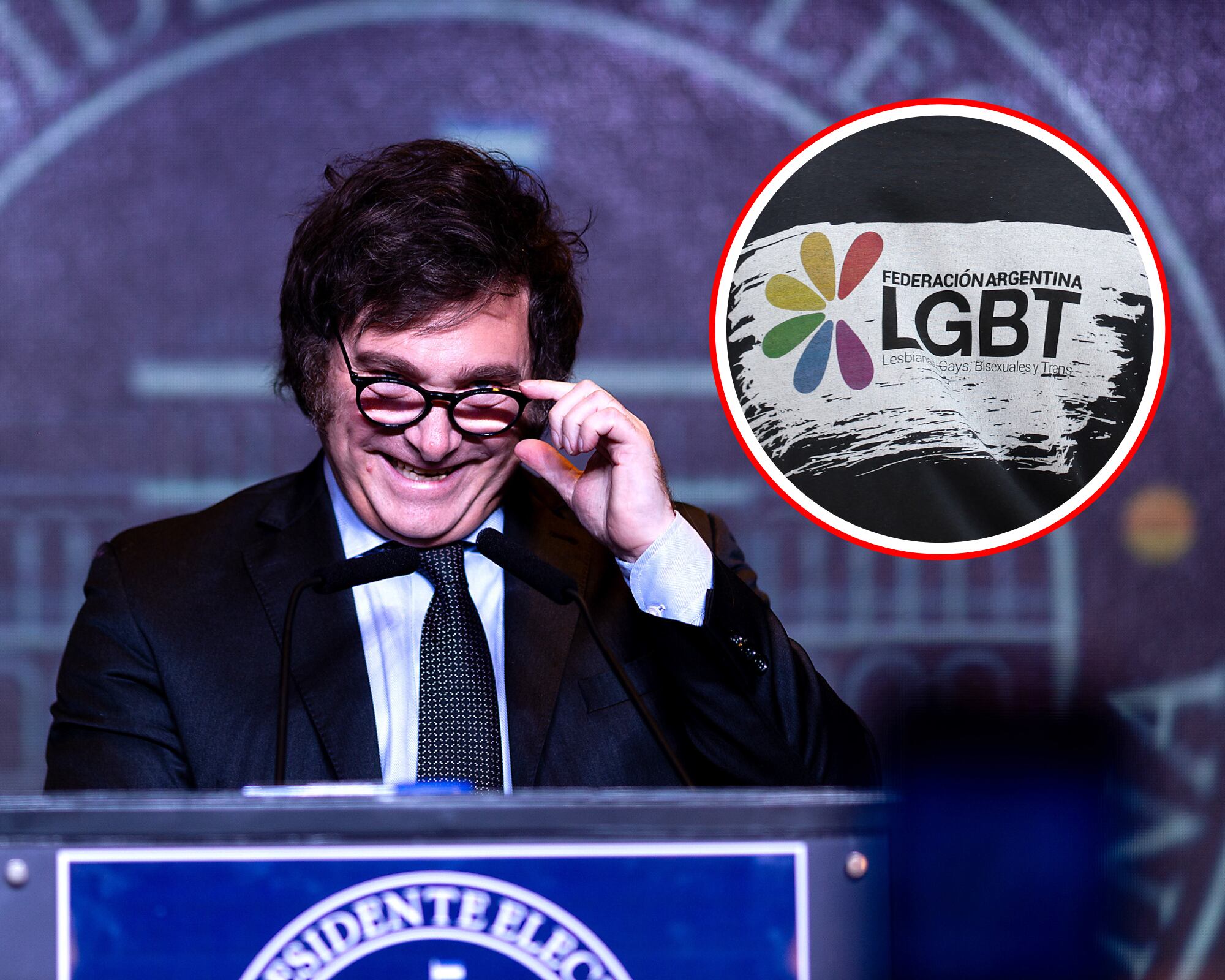 El presidente Javier Milei aseguró que es una “estupidez” que los presos puedan gozar de condiciones más favorables por decir que se identifican como una mujer. 
(Foto: Caracol Radio / Getty )