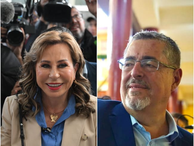 Los candidatos presidenciales para la segunda vuelta en Guatemala:  Sandra Torres (izq) y Bernardo Arévalo (der).
(Foto: JOHAN ORDONEZ/AFP via Getty Images ; Twitter @BArevalodeLeon )