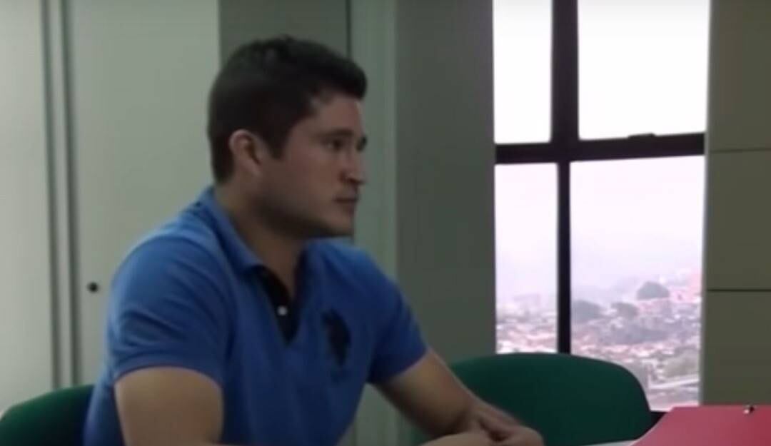 Foto tomada del interrogatorio rendido ante el fiscal Iván Aguirre en Cali