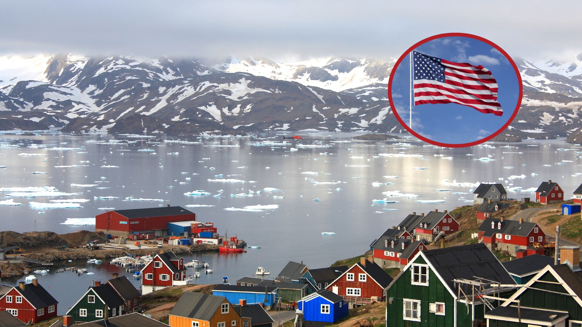 Groenlandia. Bandera de Estados Unidos. Foto: Getty Images.