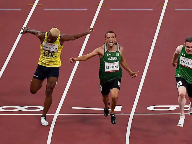 Jean Carlos Mina en los Juegos Olímpicos de Tokio en la final de los 100 metros t13