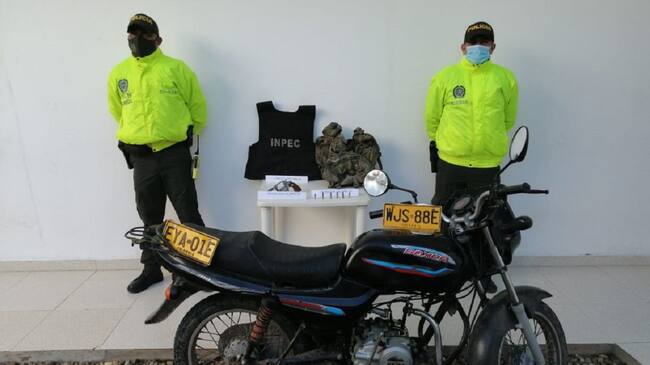 Elementos recuperados por la Policía de Bolívar