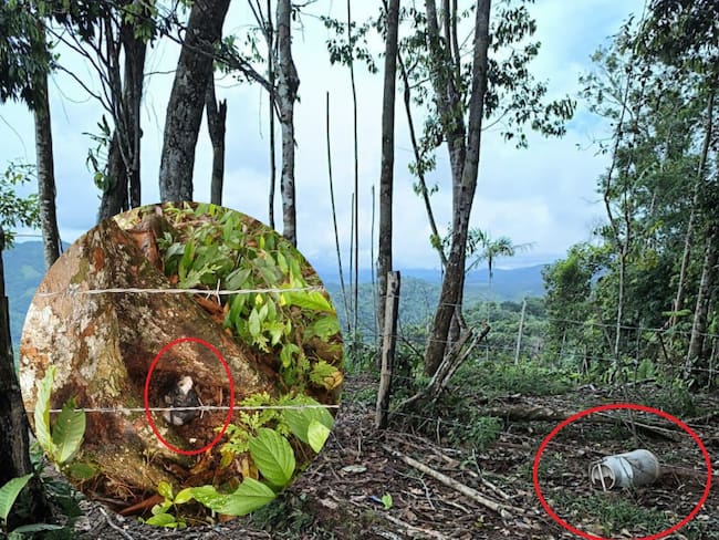 Explosivos destruidos en zona rural de Anorí- fotos Brigada 14