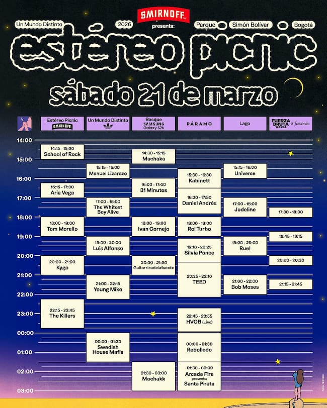 Festival Estéreo Picnic 2026: Este es el horario en que se presentará Deftones, The Killers y más