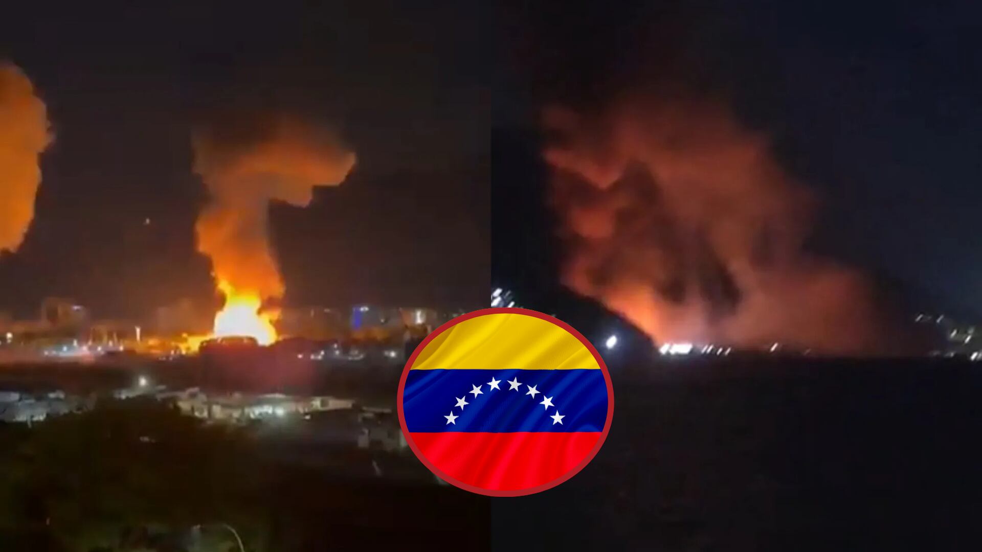 Explosiones en la intervención a Venezuela. Fotos: Suministradas. Venezuela. Foto: Getty Images.