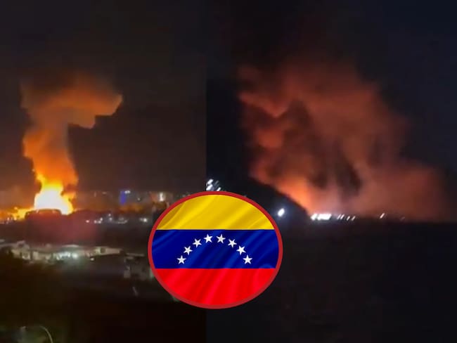 Explosiones en la intervención a Venezuela. Fotos: Suministradas. Venezuela. Foto: Getty Images.