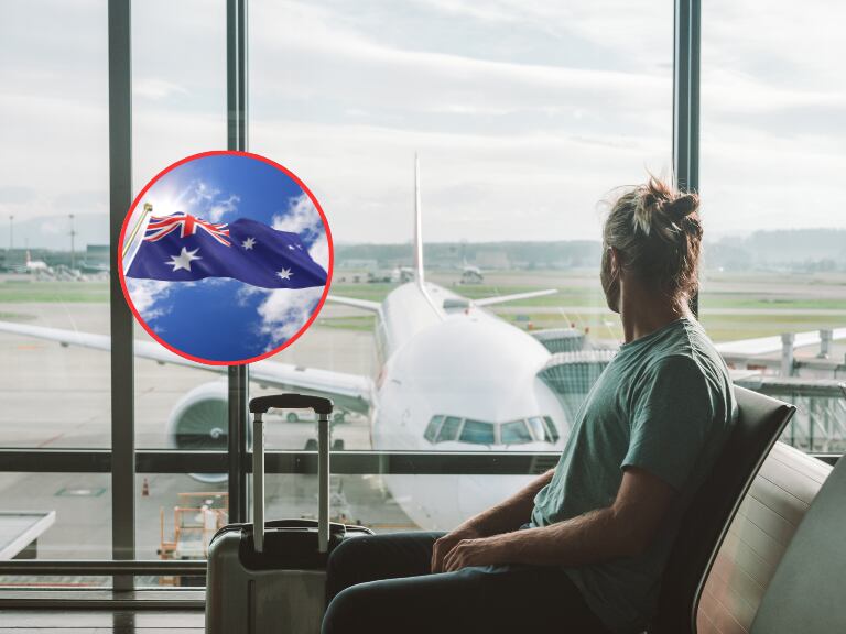 Persona en la sala de espera de un aeropuerto antes de abordar un avión (Fotos vía Getty Images)