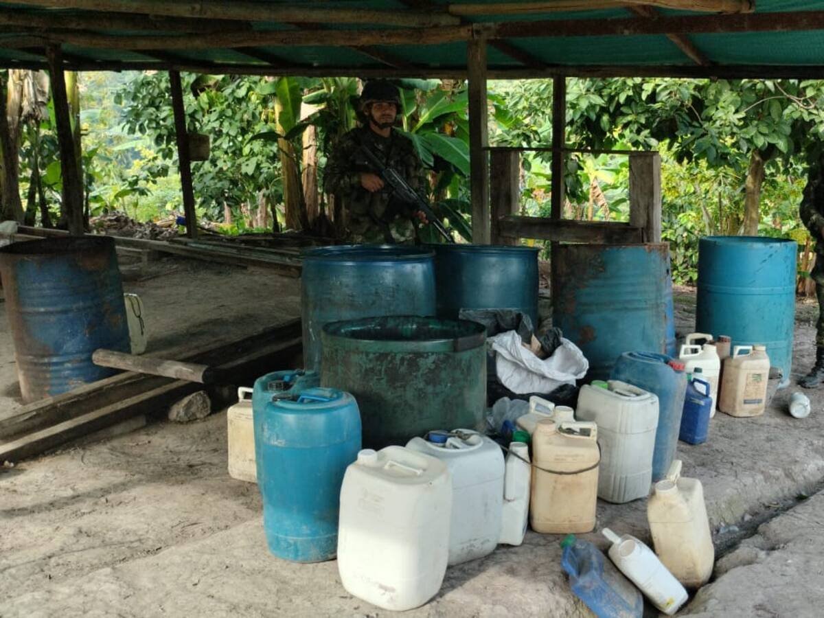 Cinco laboratorios de coca destruidos por el Ejército en Bolívar