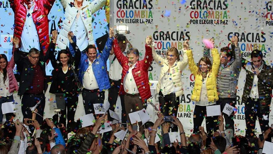 Juan Manuel Santos durante la culminación de su campaña Santos Presidente en 2014. Foto: Colprensa