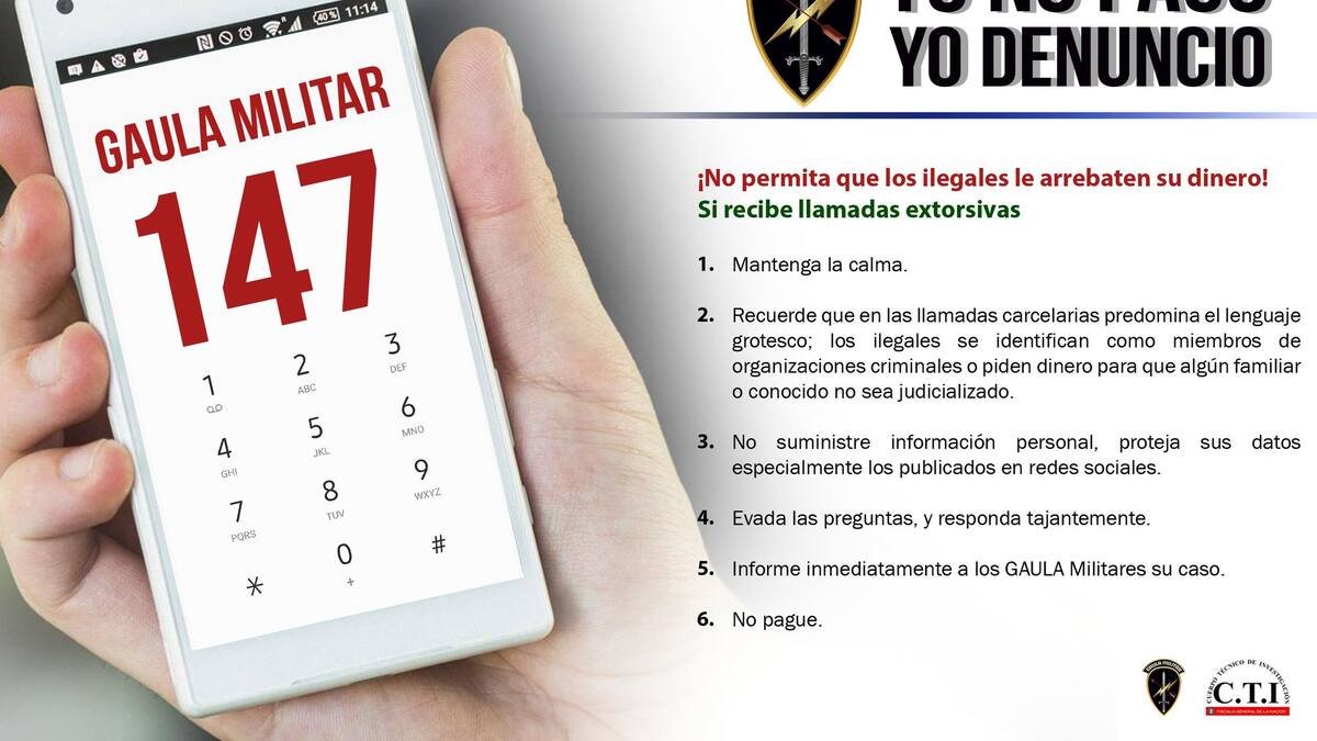 Informe extorsión en el Quindío