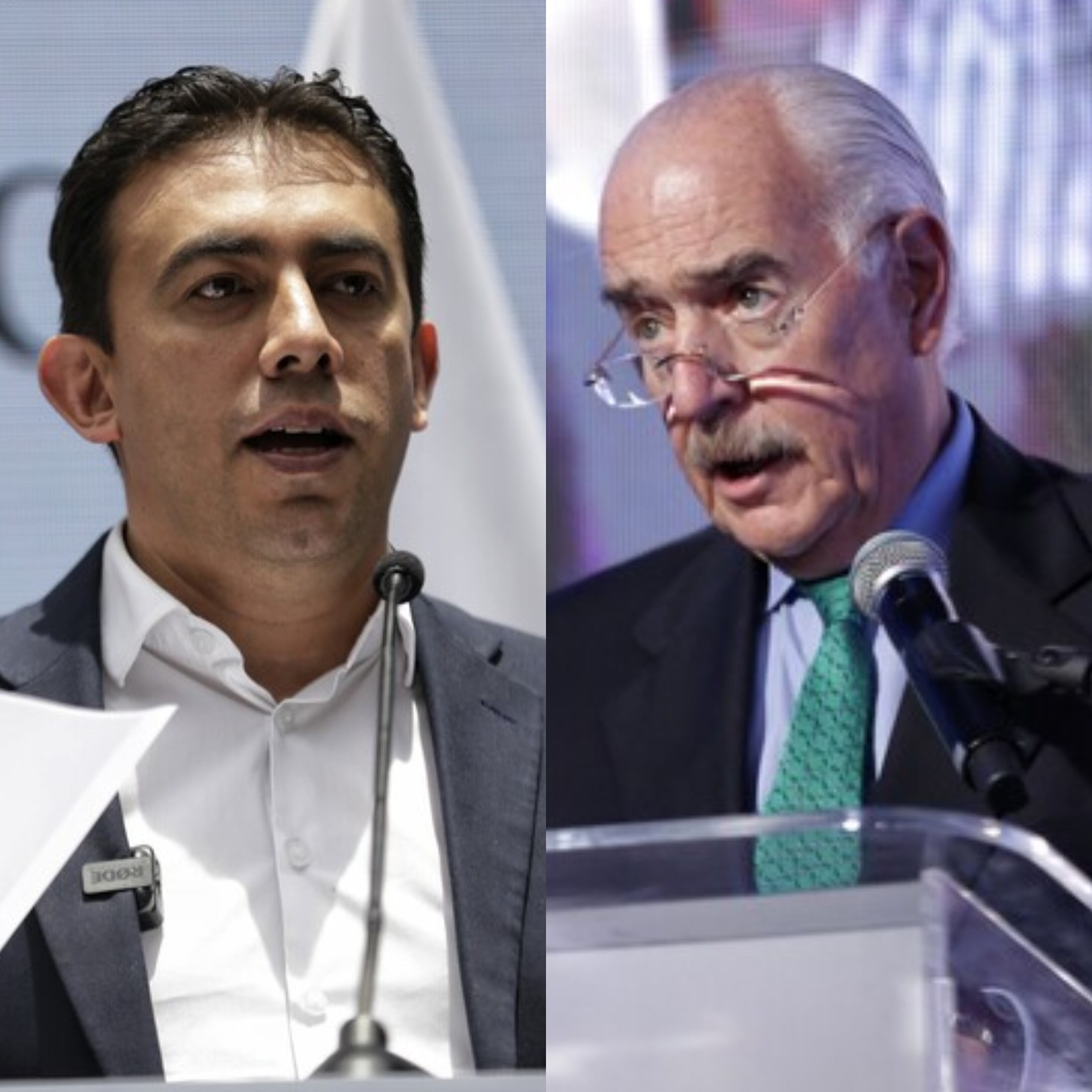 Registrador Alexander Vega y expresidente Andrés Pastrana. Foto: Colprensa.