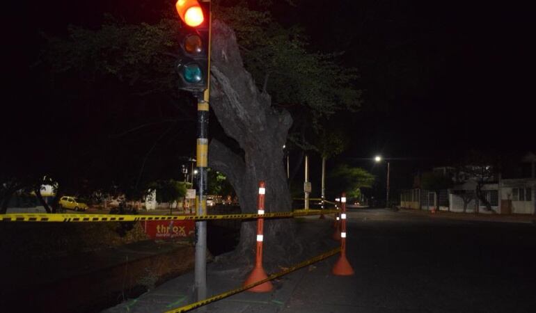 Semáforo que fue intervenido para su modernización
