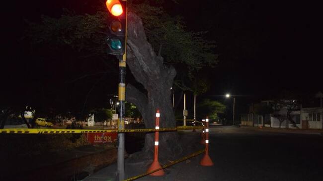 Semáforo que fue intervenido para su modernización