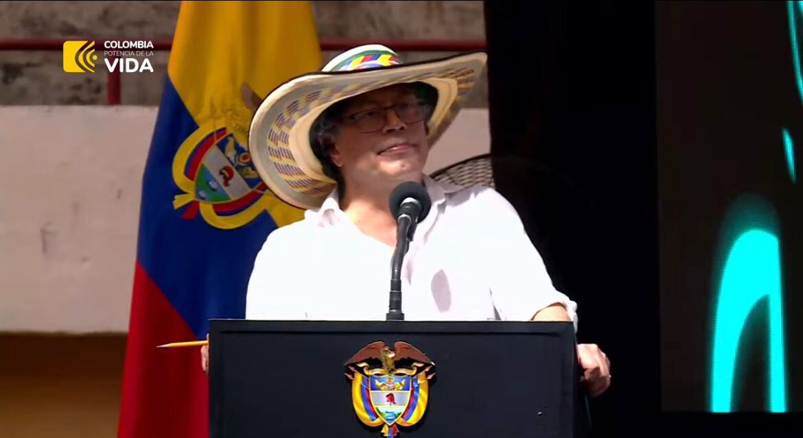 Presidente Gustavo Petro desde Sincelejo. Foto: Presidencia.