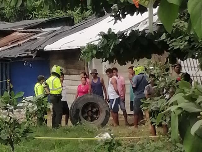 Sector de la Bendición de Dios. Llanta del camión.