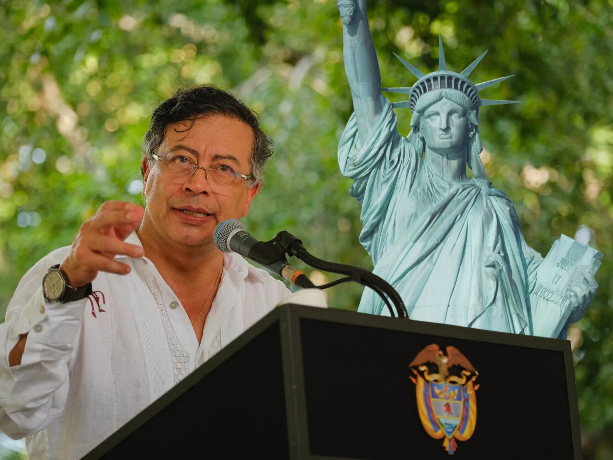 Gustavo Petro Estatua de la LIbertad