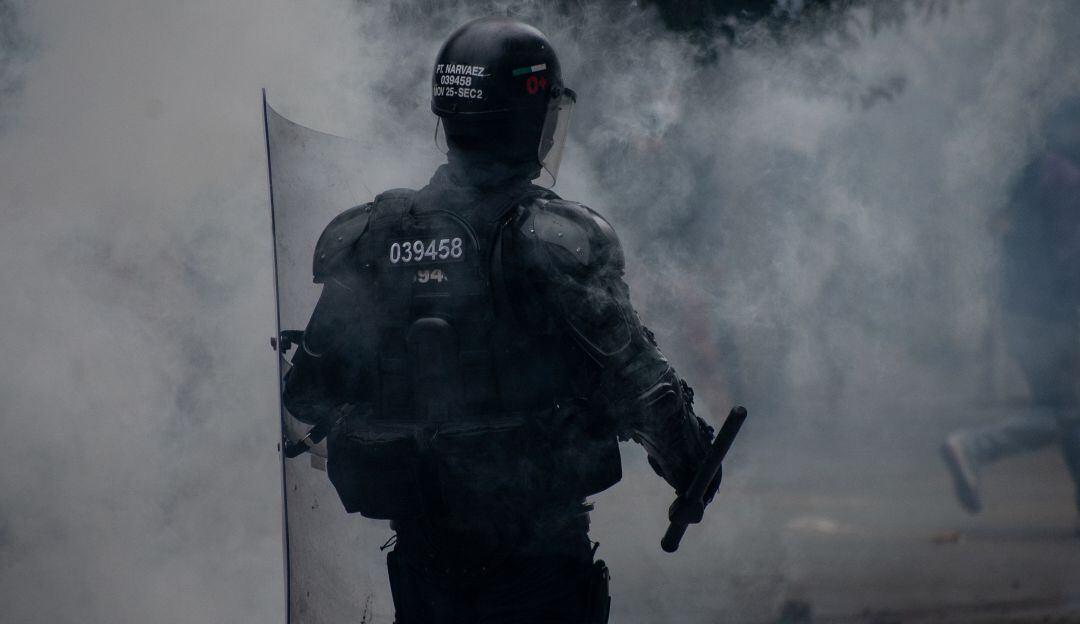 Cuerpo del ESMAD de la Policía Nacional.