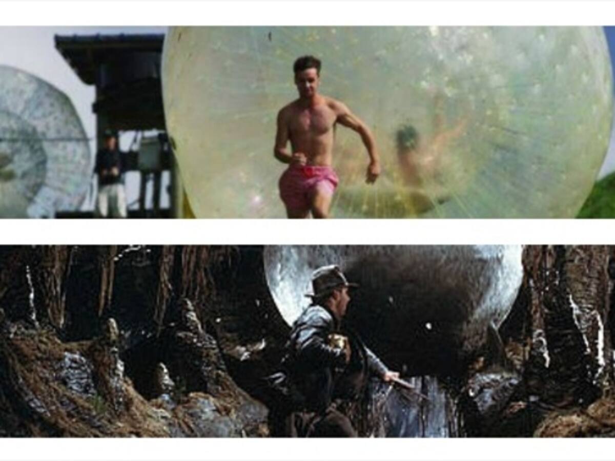 Recrean escena de la roca de Indiana Jones con una pelota gigante