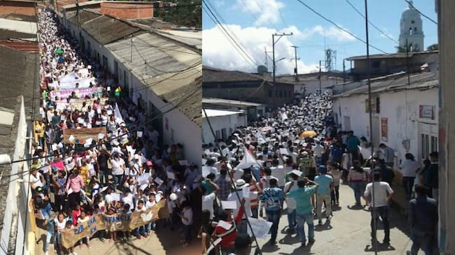 Marcha en el municipio de San Calixto