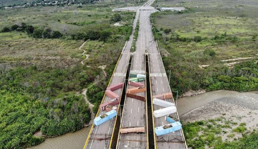 Puente internacional de Tienditas, frontera entre Colombia y Venezuela. Foto: Edinson Estupiñán / AFP via Getty Images