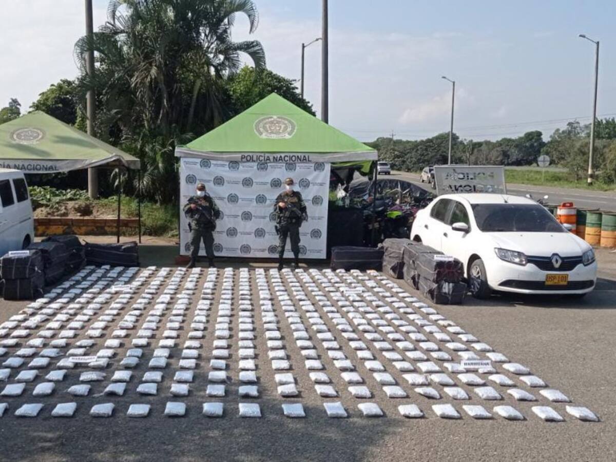Incautadas dos toneladas de marihuana en el norte del Cauca