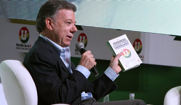El presidente Juan Manuel Santos en la Asamblea General del Partido de la U.
