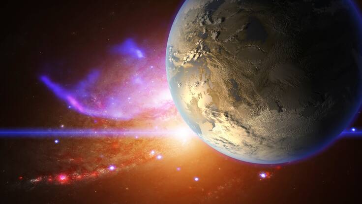 Ilustración de un planeta en el universo (Foto vía Getty Images).