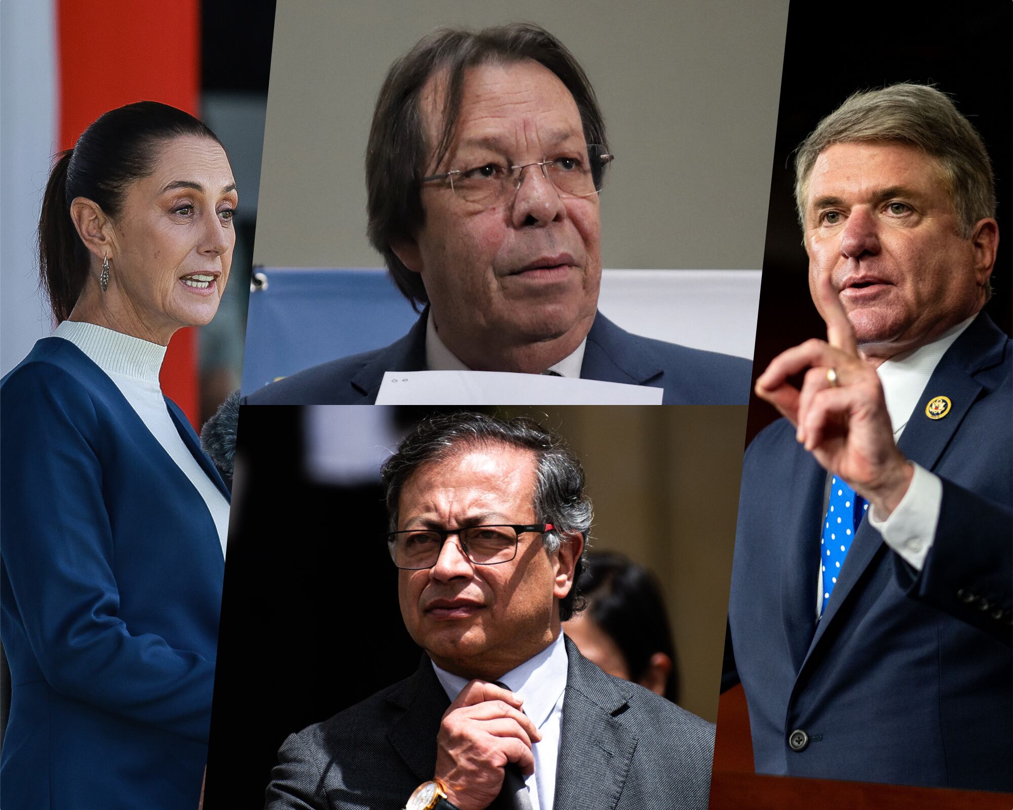 Mientras el presidente Comité de Asuntos Exteriores de la Cámara baja de Estados Unidos, Michael McCaul (d) dijo que este caso debe resolverse por el bien de la relación bilateral, la presidente de México, Claudia Sheinbaum (i) expresó su respaldo al presidente Gustavo Petro.
(Foto: Caracol Radio / Getty )