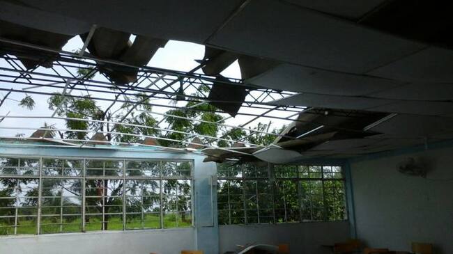 Así quedo uno de los salones de la Institución Educativa.