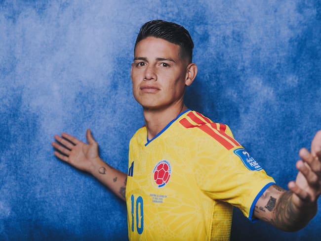 GUADALAJARA, MEXICO - JUNE 13: (EXCLUSIVE COVERAGE) (EDITOR'S NOTE: This image has been digitally altered.) James Rodriguez #10 of Colombia poses for a portrait during the official FIFA World Cup 2026 portrait session on June 13, 2026 in Guadalajara, Mexico. (Photo by Hector Vivas - FIFA/FIFA via Getty Images)