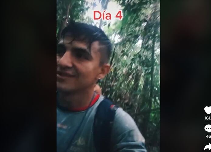 El tiktoker venezolano compartió su travesía por la selva que separa a Colombia de Panamá