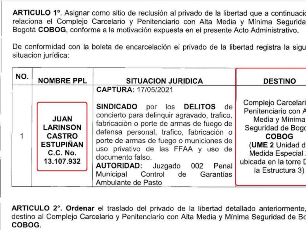 Pese a solicitud de extradición ‘Matamba’ nunca estuvo en Pabellón de extraditables