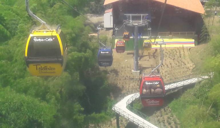 Teleférico Bambusario del parque del café en Montenegro, Quindío