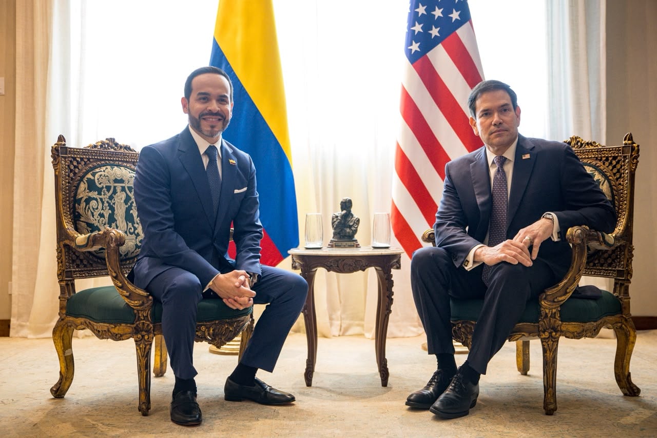 Reunión entre el presidente Abelardo De la Espriella y el secretario de Estado de Estados Unidos, Marco Rubio. Foto: Presidencia.