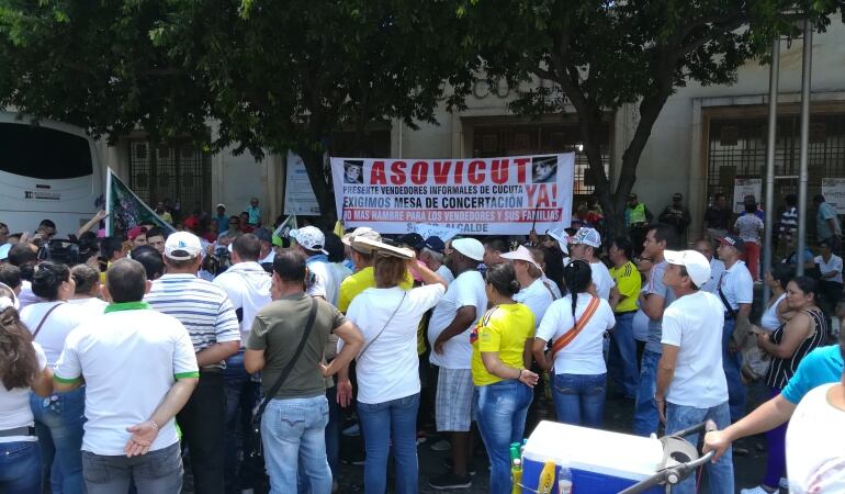 Protesta de vendedores ambulantes en Cúcuta
