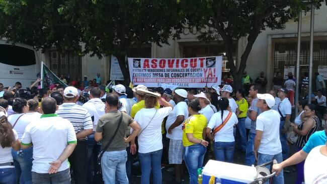 Protesta de vendedores ambulantes en Cúcuta