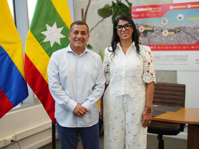 Dumek Turbay, alcalde de Cartagena y Shirley Tuñón, nueva directora del IPCC. // Alcaldía de Cartagena