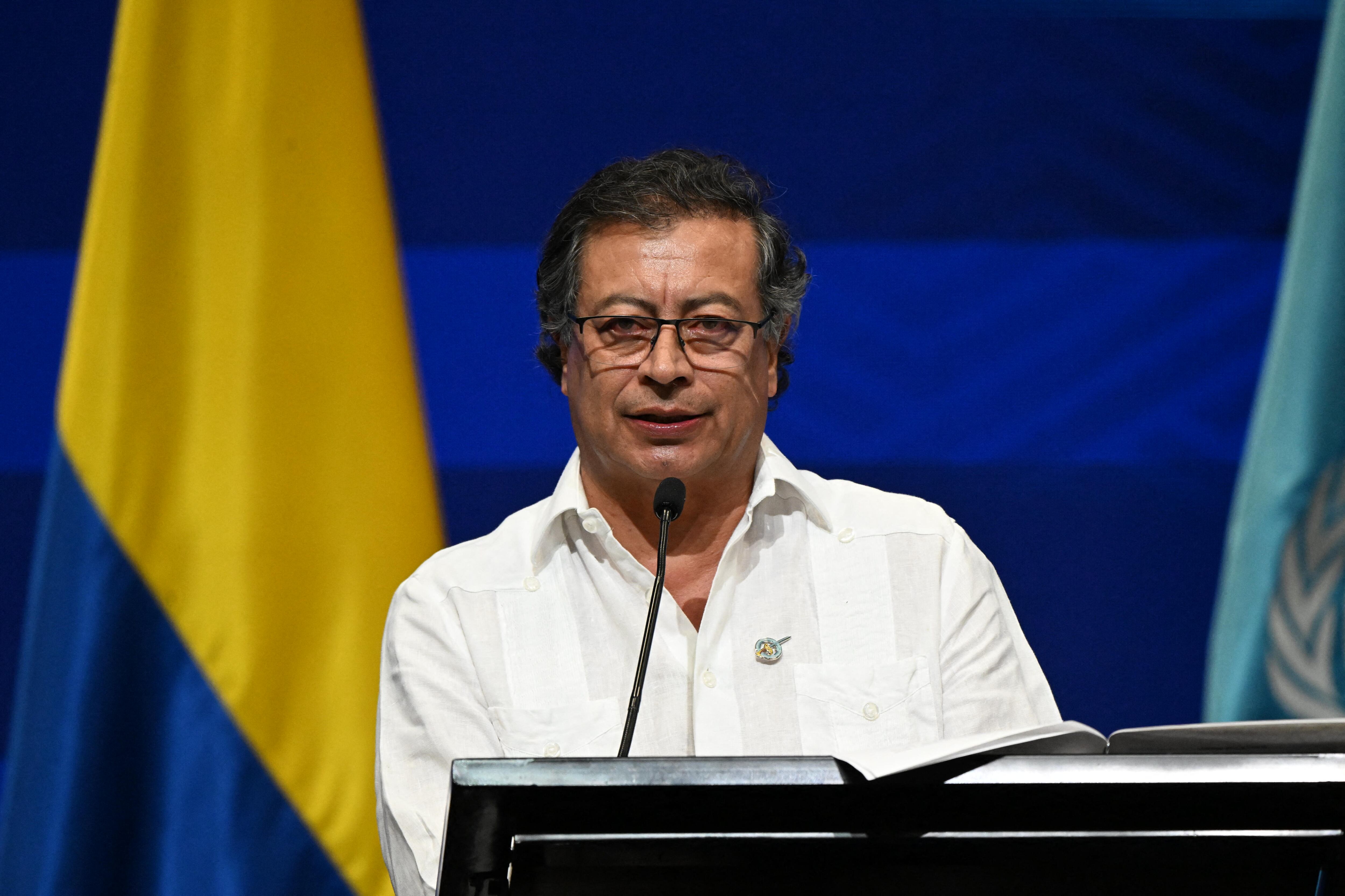 Presidente Gustavo Petro durante la inauguración de la COP16 en Cali.
(Foto:   JOAQUIN SARMIENTO/AFP via Getty Images)